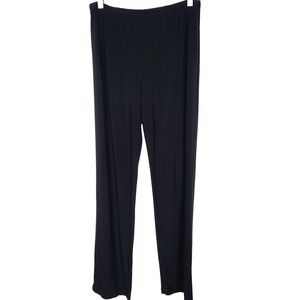 CLARA SUN WOO Pants Womens Large Black Pull On Straight Leg Travel Relaxed USA